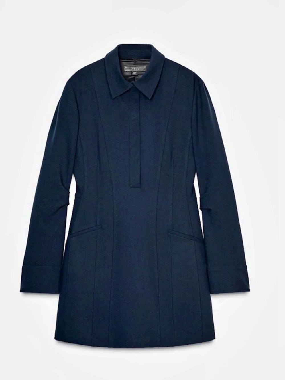 Zara Long Sleeve Mini Dress in Blue